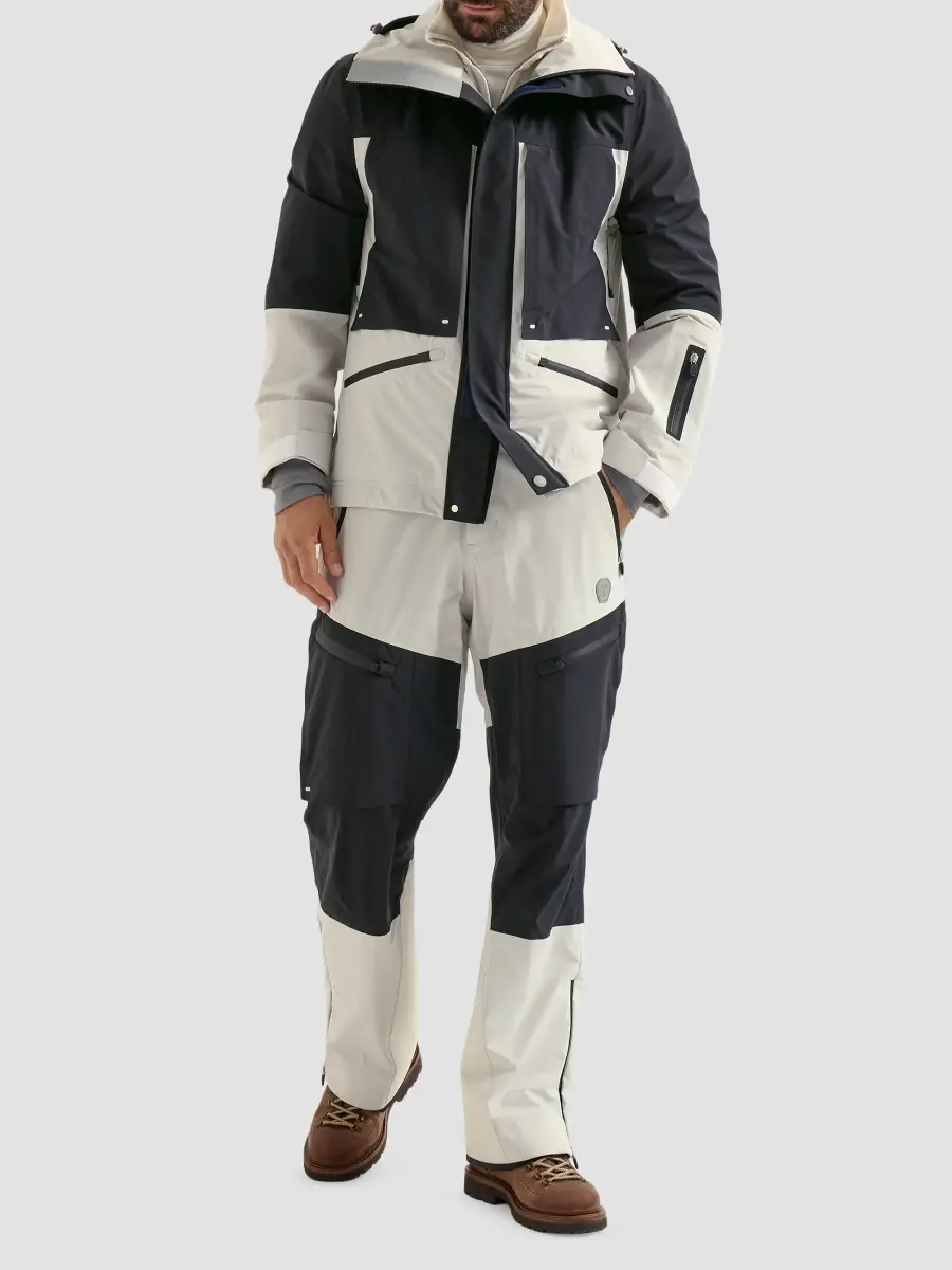 Brunello Cucinelli Men's Mountain Performance Salopettes in Bonded Taffeta - Navy Blue | Thumbnail 2 Brunello Cucinelli Men's Mountain Performance Salopettes in Bonded Taffeta - Navy Blue | Thumbnail 2