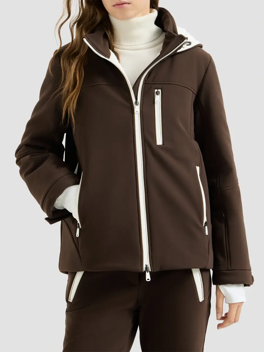 Brunello Cucinelli Women's Bonded Techno Fabric Hooded Mountain Jacket | Thumbnail 2 Brunello Cucinelli Women's Bonded Techno Fabric Hooded Mountain Jacket | Thumbnail 2