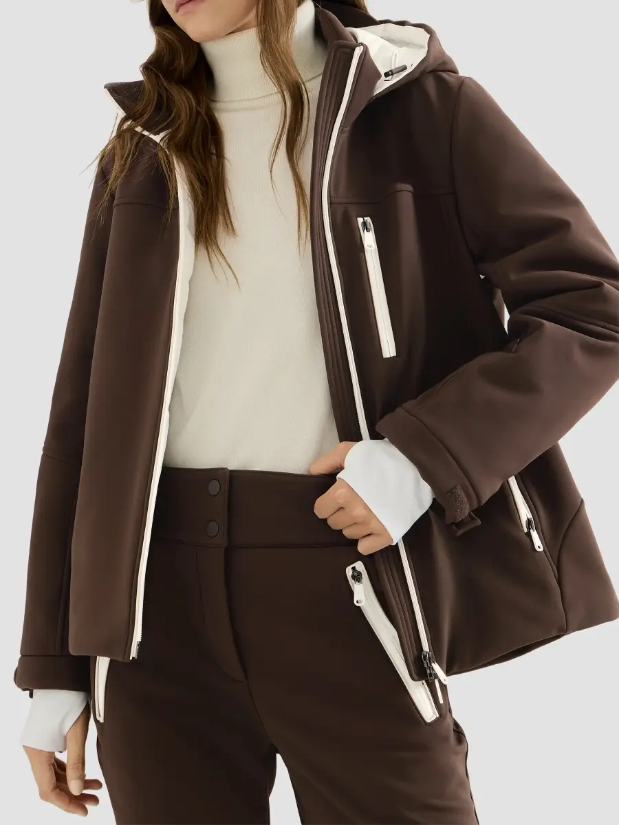 Brunello Cucinelli Women's Bonded Techno Fabric Hooded Mountain Jacket | Thumbnail 4 Brunello Cucinelli Women's Bonded Techno Fabric Hooded Mountain Jacket | Thumbnail 4