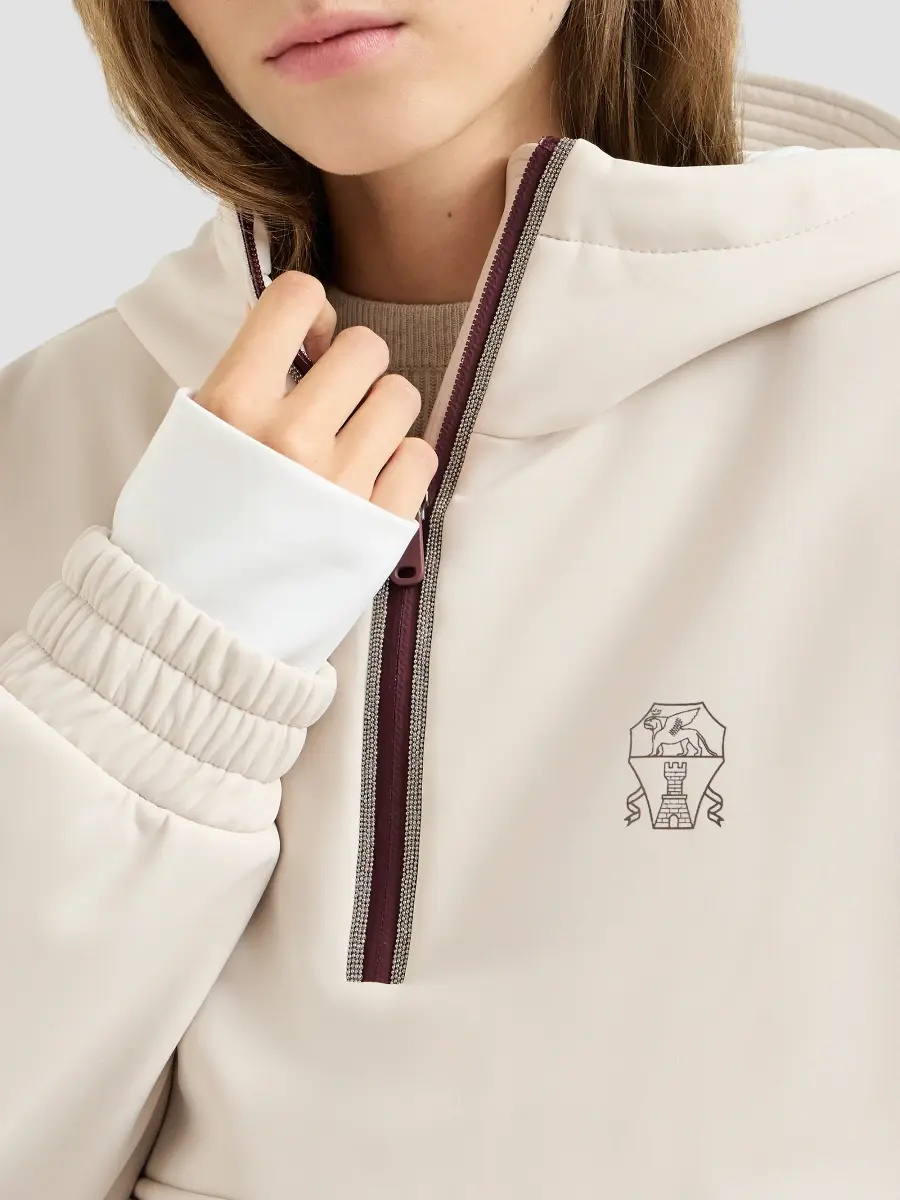 Brunello Cucinelli Women's Bonded Nylon Hooded Mountain Sweatshirt | Thumbnail 5 Brunello Cucinelli Women's Bonded Nylon Hooded Mountain Sweatshirt | Thumbnail 5