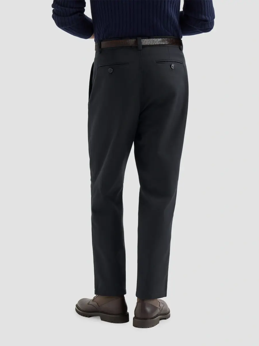 Brunello Cucinelli Men's Cotton and Virgin Wool Gabardine Ergonomic Trousers | Thumbnail 3 Brunello Cucinelli Men's Cotton and Virgin Wool Gabardine Ergonomic Trousers | Thumbnail 3