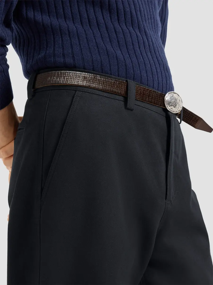 Brunello Cucinelli Men's Cotton and Virgin Wool Gabardine Ergonomic Trousers | Thumbnail 5 Brunello Cucinelli Men's Cotton and Virgin Wool Gabardine Ergonomic Trousers | Thumbnail 5
