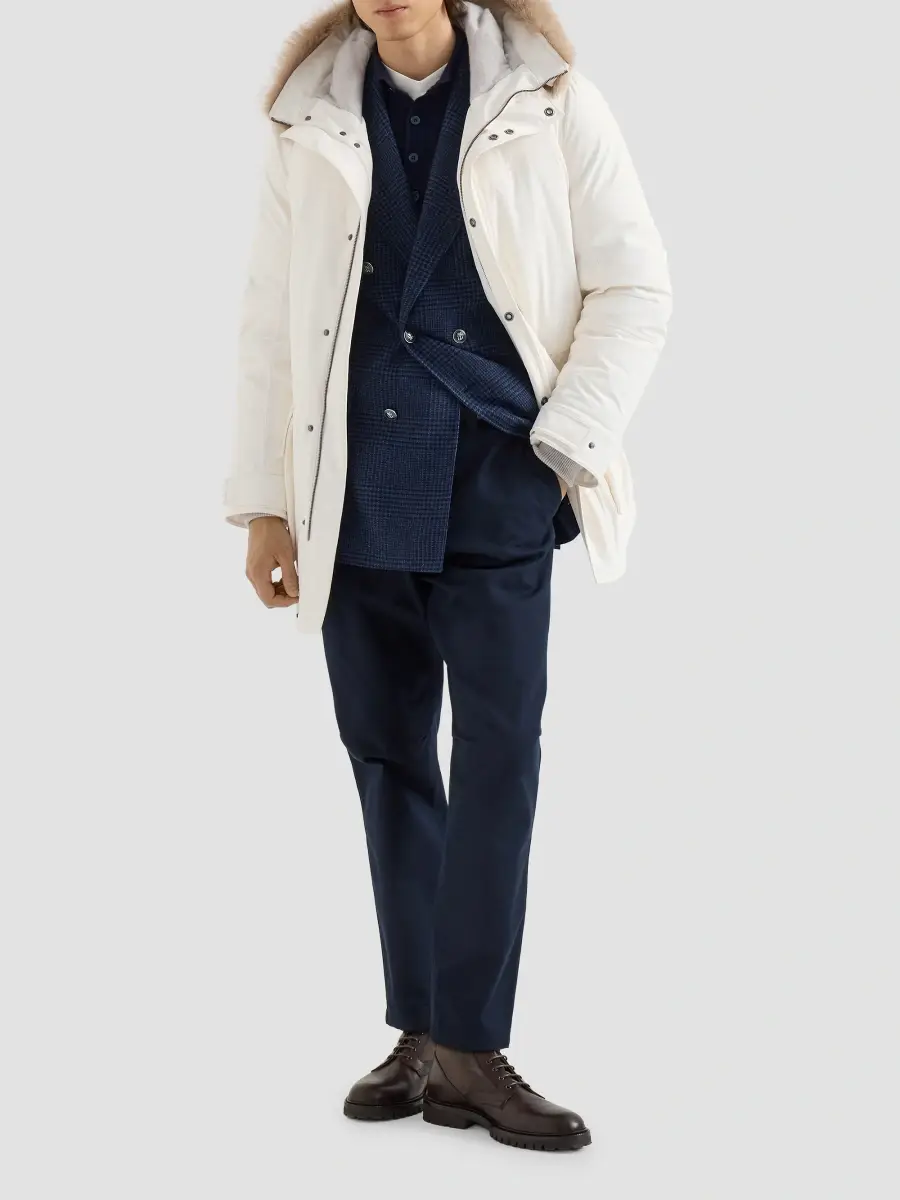 Brunello Cucinelli Men's Cotton and Virgin Wool Gabardine Ergonomic Trousers | Thumbnail 6 Brunello Cucinelli Men's Cotton and Virgin Wool Gabardine Ergonomic Trousers | Thumbnail 6