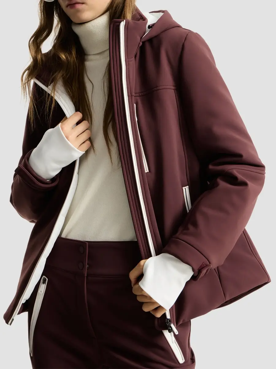 Brunello Cucinelli Women's Bonded Techno Fabric Hooded Mountain Jacket | Thumbnail 4 Brunello Cucinelli Women's Bonded Techno Fabric Hooded Mountain Jacket | Thumbnail 4