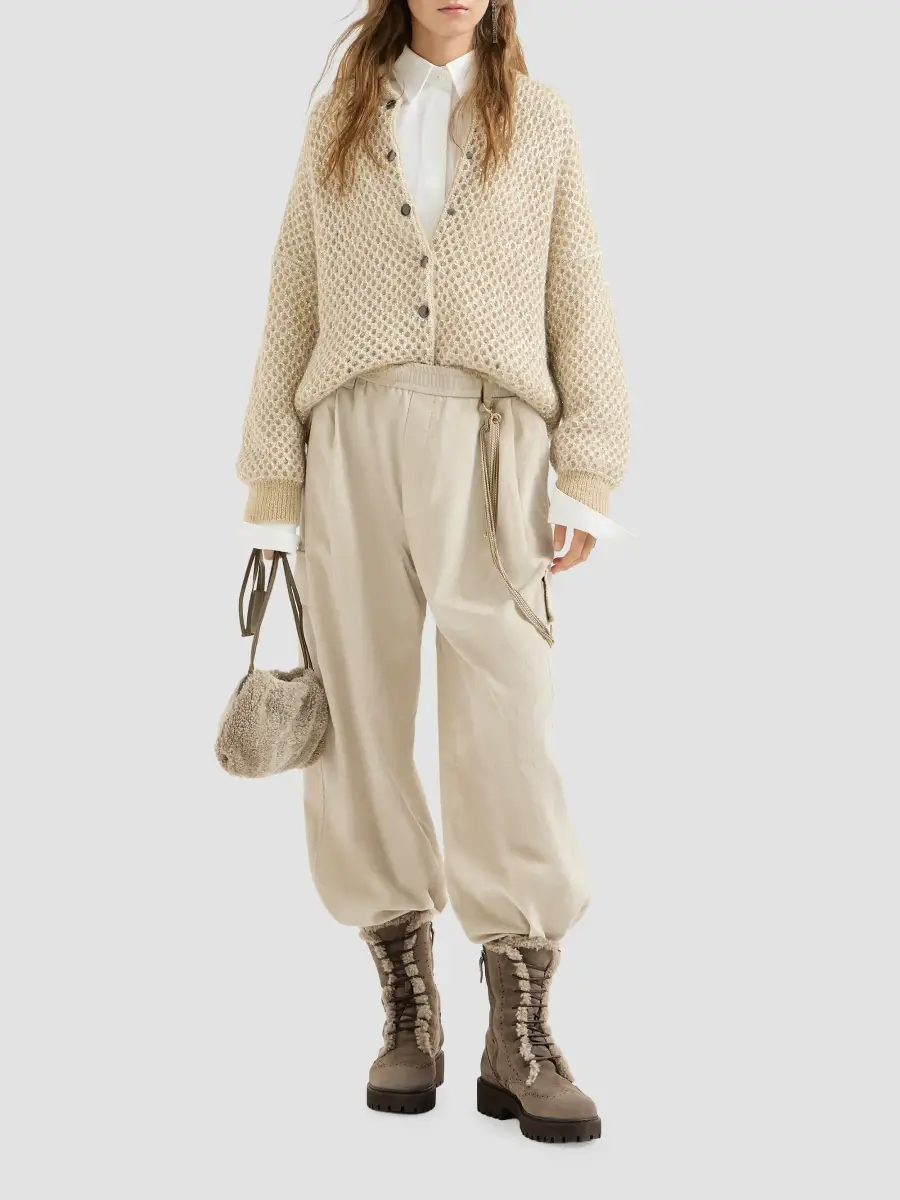 Brunello Cucinelli Women's Techno Cotton and Cashmere Corduroy Baggy Cargo Trousers | Thumbnail 6 Brunello Cucinelli Women's Techno Cotton and Cashmere Corduroy Baggy Cargo Trousers | Thumbnail 6