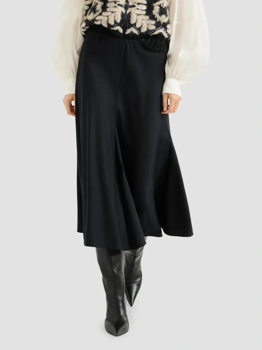 Brunello Cucinelli Women's Comfort Virgin Wool and Viscose Twill Flute Skirt | Thumbnail 5 Brunello Cucinelli Women's Comfort Virgin Wool and Viscose Twill Flute Skirt | Thumbnail 5