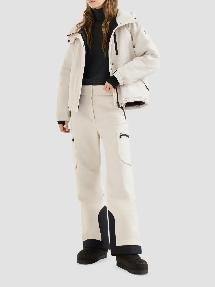 Brunello Cucinelli Women's Bonded Techno Fabric Hooded Mountain Coat | Thumbnail 2 Brunello Cucinelli Women's Bonded Techno Fabric Hooded Mountain Coat | Thumbnail 2