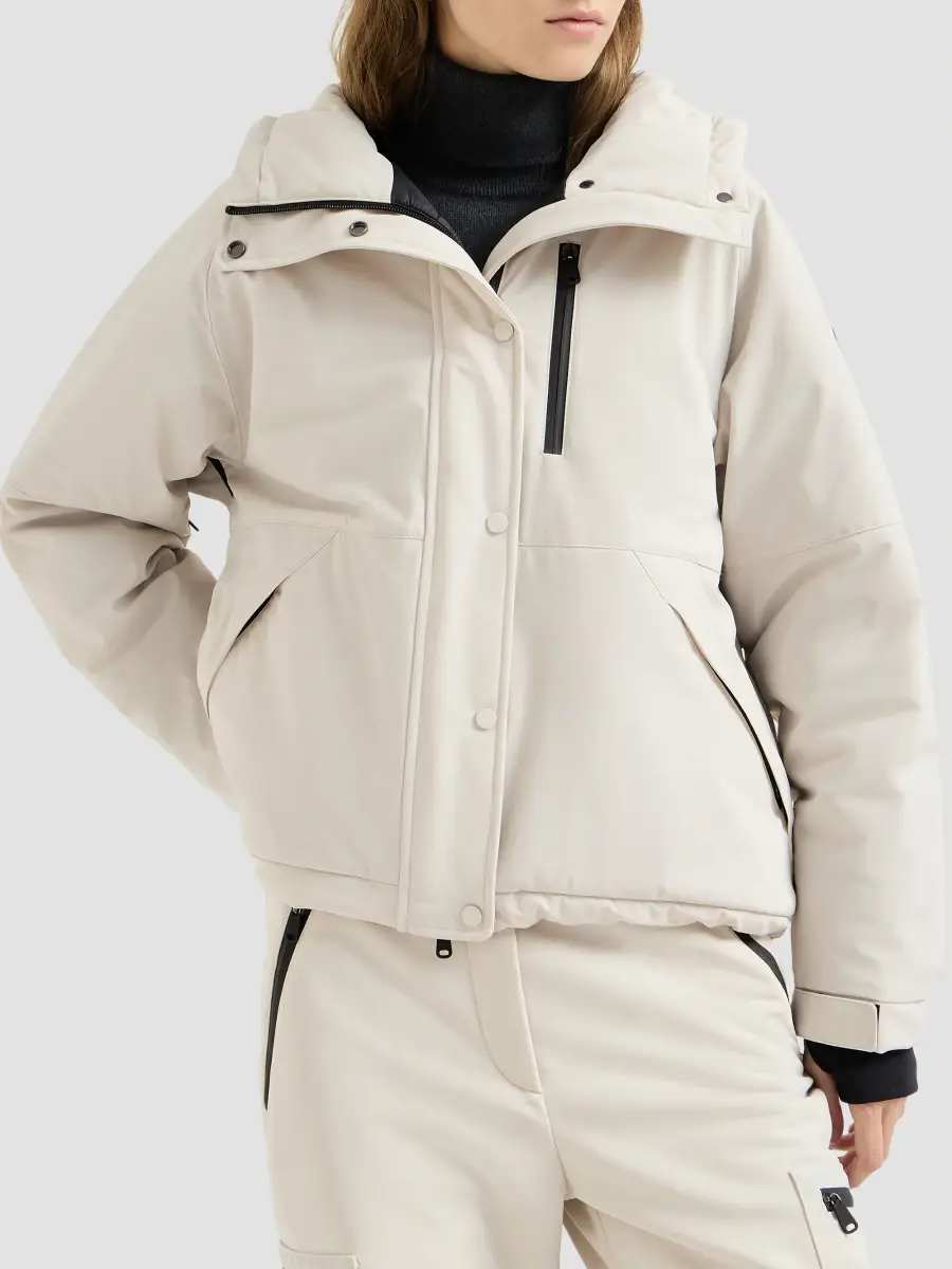Brunello Cucinelli Women's Bonded Techno Fabric Hooded Mountain Coat | Thumbnail 3 Brunello Cucinelli Women's Bonded Techno Fabric Hooded Mountain Coat | Thumbnail 3