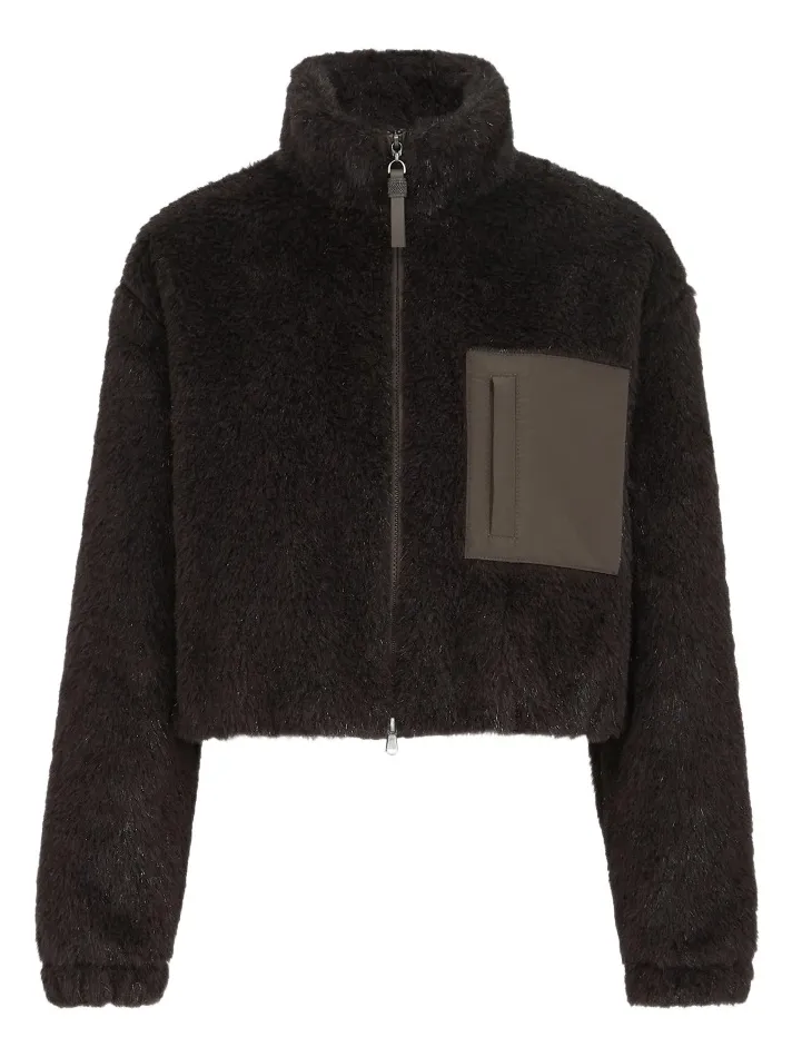 Brunello Cucinelli Women's Sparkling Alpaca and Virgin Wool Cropped Outerwear Jacket