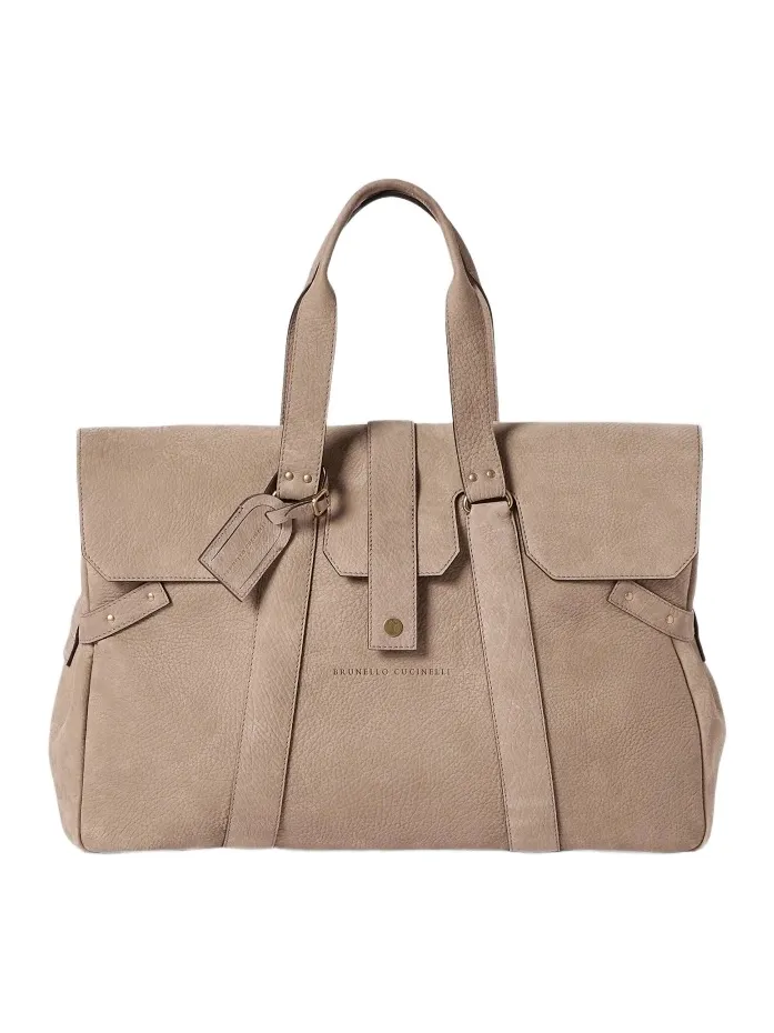 Brunello Cucinelli Men's Textured Nubuck Country Weekender Bag