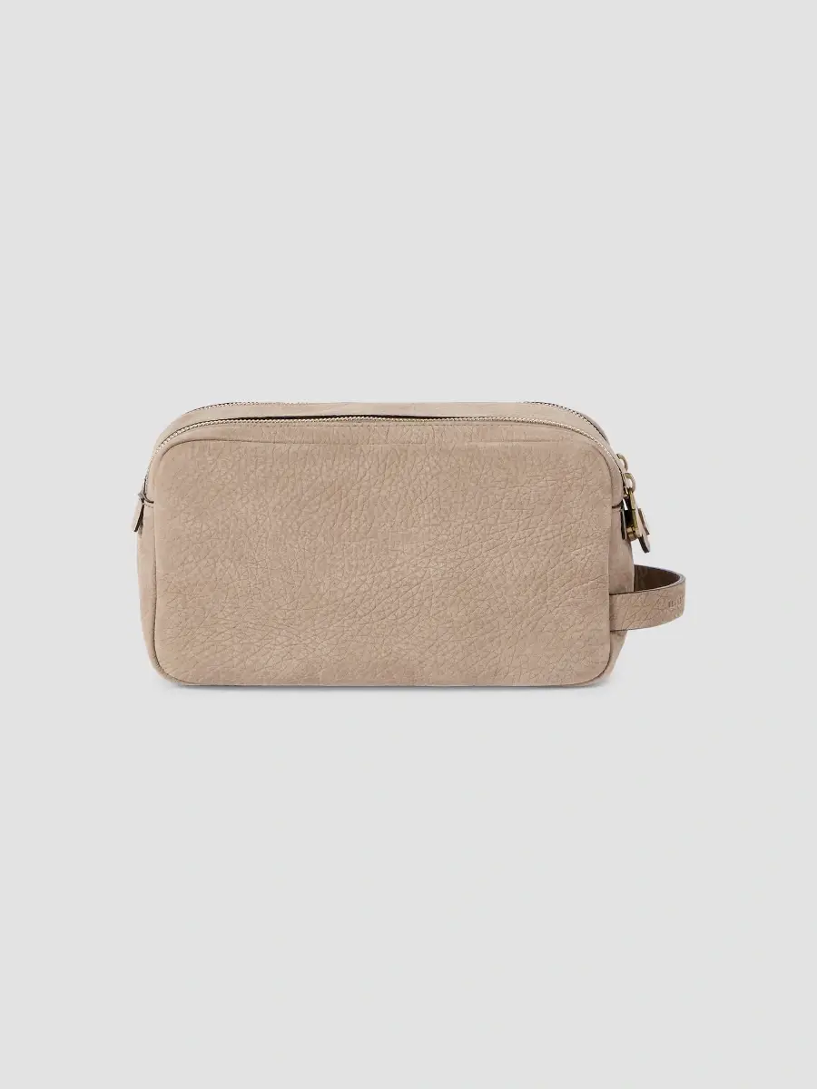 Brunello Cucinelli Textured Nubuck Beauty Case with Double Zipper - Brown | Thumbnail 2 Brunello Cucinelli Textured Nubuck Beauty Case with Double Zipper - Brown | Thumbnail 2