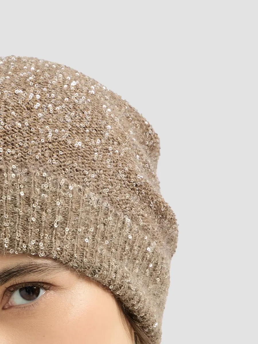 Brunello Cucinelli Women's Dazzling Texture Mohair and Wool Knit Beanie | Thumbnail 2 Brunello Cucinelli Women's Dazzling Texture Mohair and Wool Knit Beanie | Thumbnail 2