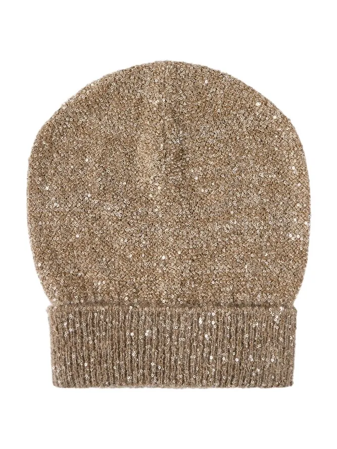 Women's Dazzling Texture Mohair and Wool Knit Beanie