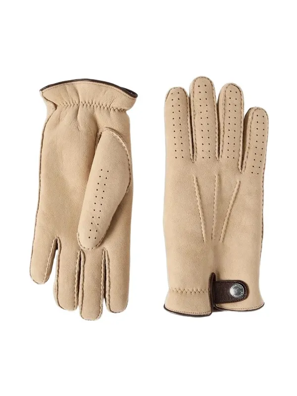 Brunello Cucinelli Men's Suede Curly Shearling Gloves