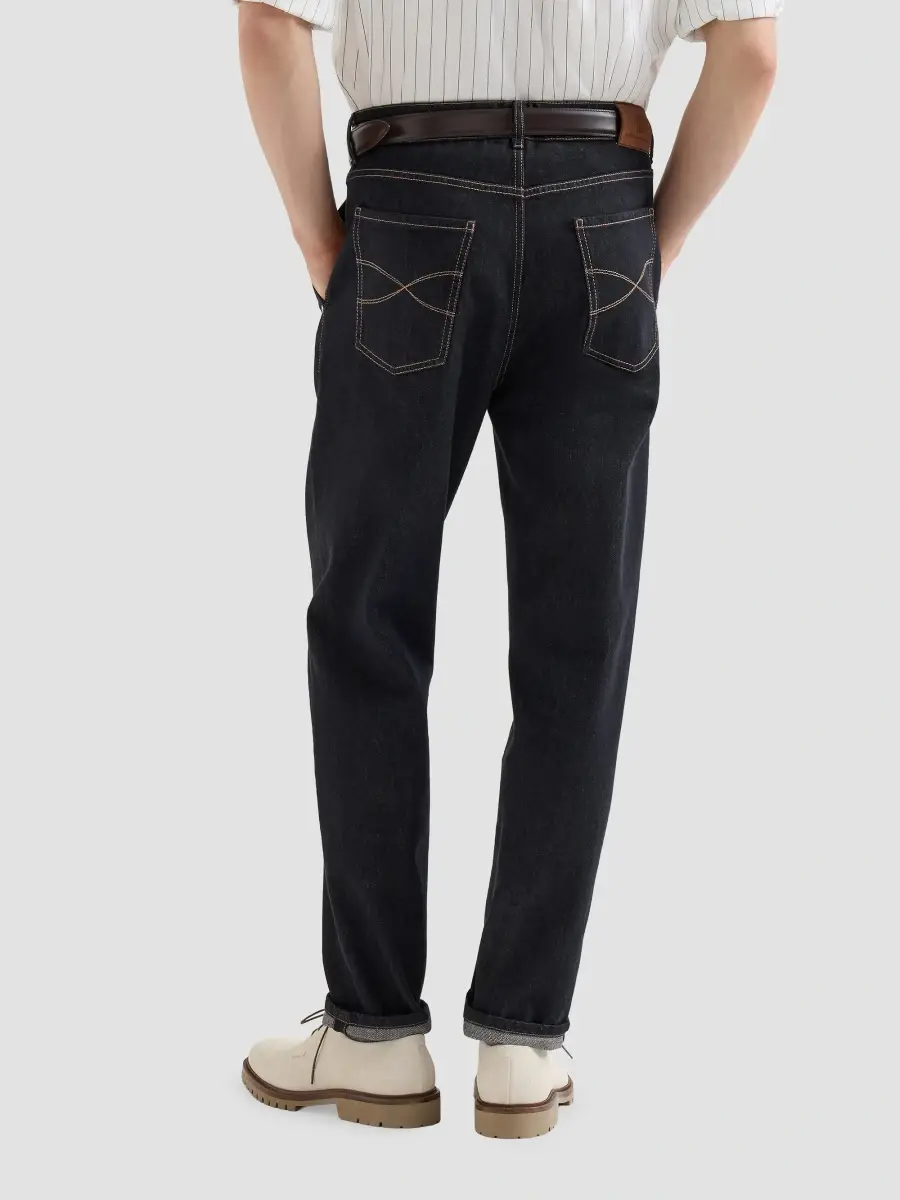 Brunello Cucinelli Men's No-Fade Denim Iconic Fit Jeans | Thumbnail 3 Brunello Cucinelli Men's No-Fade Denim Iconic Fit Jeans | Thumbnail 3