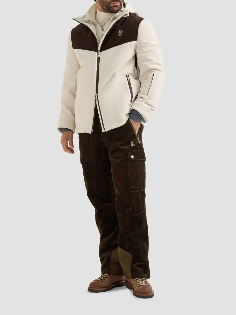 Brunello Cucinelli Men's Cotton Corduroy Mountain Trousers with Thermore Padding - Brown | Thumbnail 2