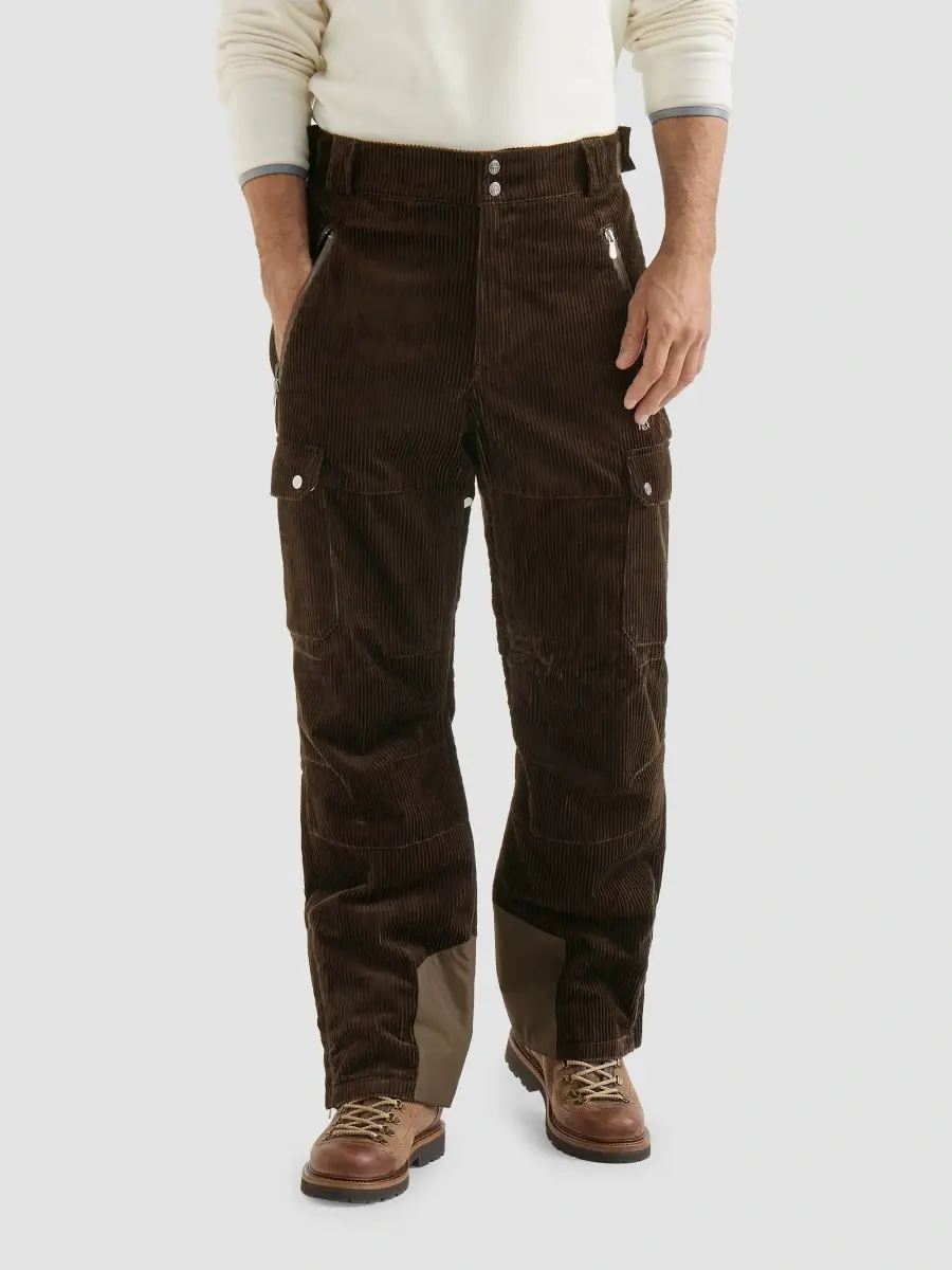 Brunello Cucinelli Men's Cotton Corduroy Mountain Trousers with Thermore Padding - Brown | Thumbnail 3