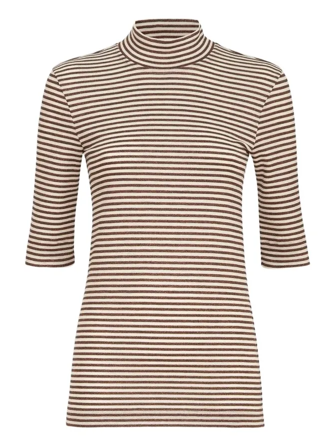 Brunello Cucinelli Women's Virgin Wool Jersey Mock Neck T-Shirt