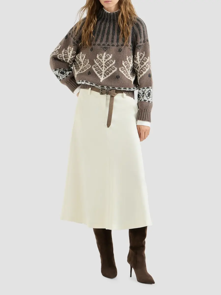 Brunello Cucinelli Women's Cashmere and Mohair Nordic Heritage High-Neck Sweater | Thumbnail 6 Brunello Cucinelli Women's Cashmere and Mohair Nordic Heritage High-Neck Sweater | Thumbnail 6