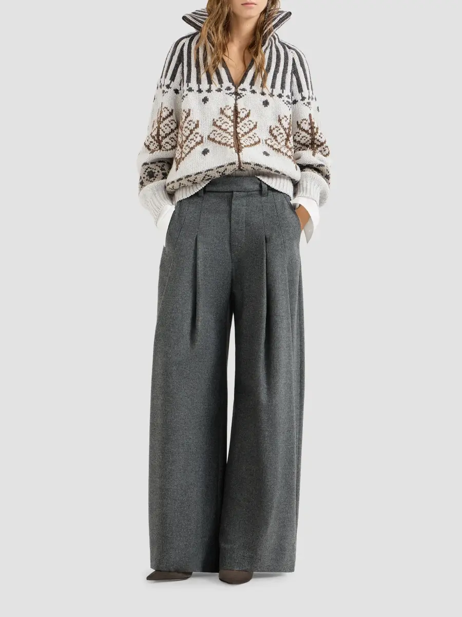 Brunello Cucinelli Women's Stretch Cotton Poplin Pleated Shirt | Thumbnail 2 Brunello Cucinelli Women's Stretch Cotton Poplin Pleated Shirt | Thumbnail 2