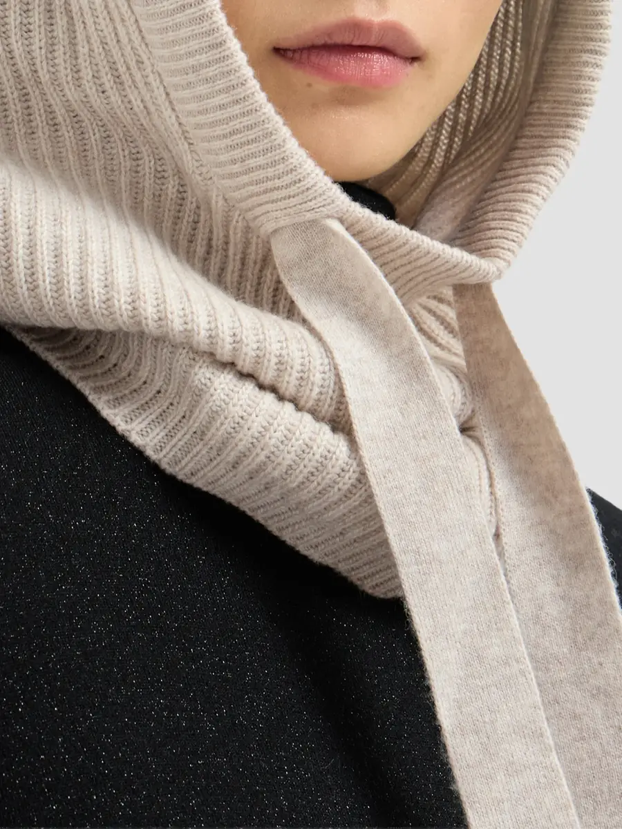 Brunello Cucinelli Women's Cashmere English Rib Knit Balaclava | Thumbnail 2 Brunello Cucinelli Women's Cashmere English Rib Knit Balaclava | Thumbnail 2