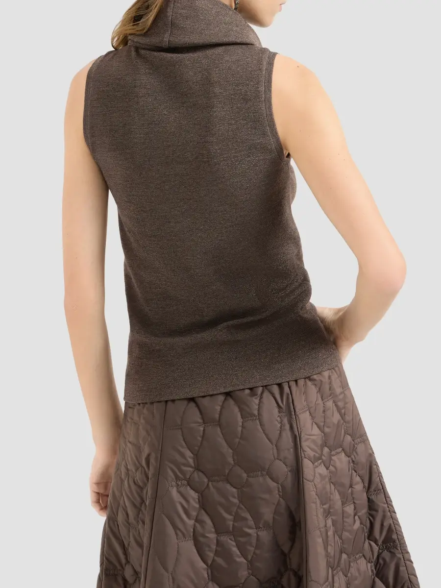 Brunello Cucinelli Women's Sparkling Virgin Wool Jersey Turtleneck Top | Thumbnail 4 Brunello Cucinelli Women's Sparkling Virgin Wool Jersey Turtleneck Top | Thumbnail 4