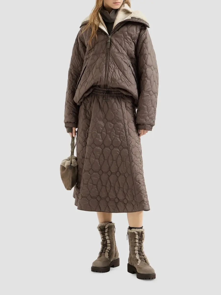 Brunello Cucinelli Women's Mohair and Wool Vanisé English Rib High Neck Sweatshirt | Thumbnail 2