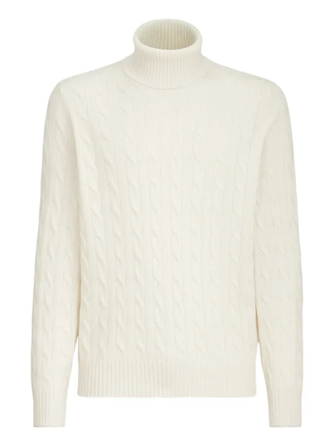 Brunello Cucinelli Men's Cashmere Cable Knit Turtleneck Sweater