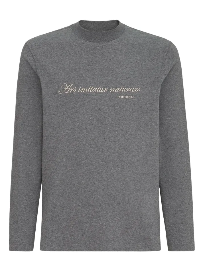 Brunello Cucinelli Men's Cotton Jersey Long Sleeve Mock Neck T-Shirt