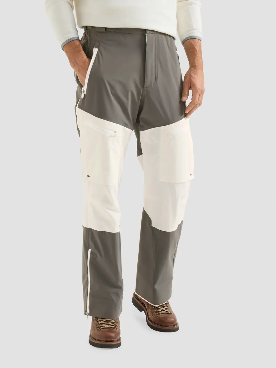 Brunello Cucinelli Men's Mountain Performance Salopettes in Bonded Taffeta - White | Thumbnail 2 Brunello Cucinelli Men's Mountain Performance Salopettes in Bonded Taffeta - White | Thumbnail 2