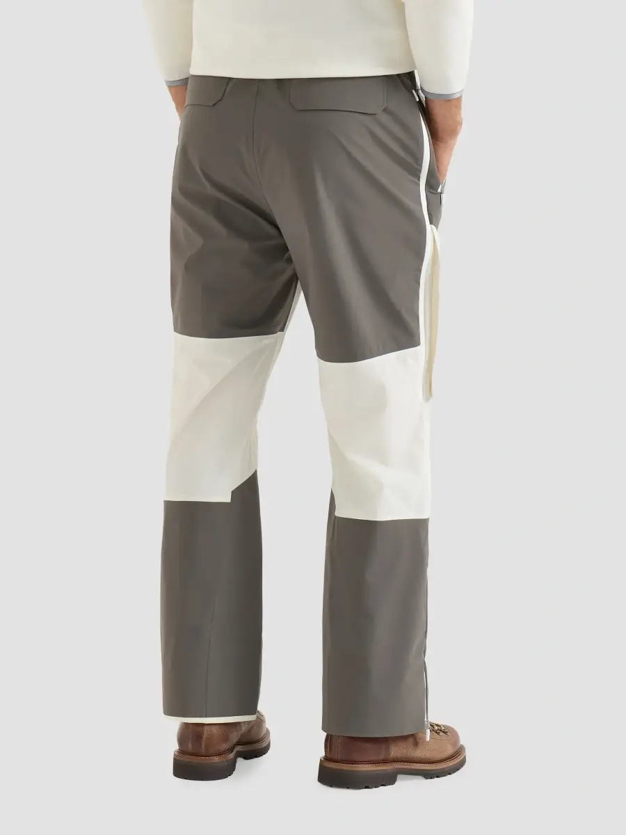 Brunello Cucinelli Men's Mountain Performance Salopettes in Bonded Taffeta - White | Thumbnail 3 Brunello Cucinelli Men's Mountain Performance Salopettes in Bonded Taffeta - White | Thumbnail 3