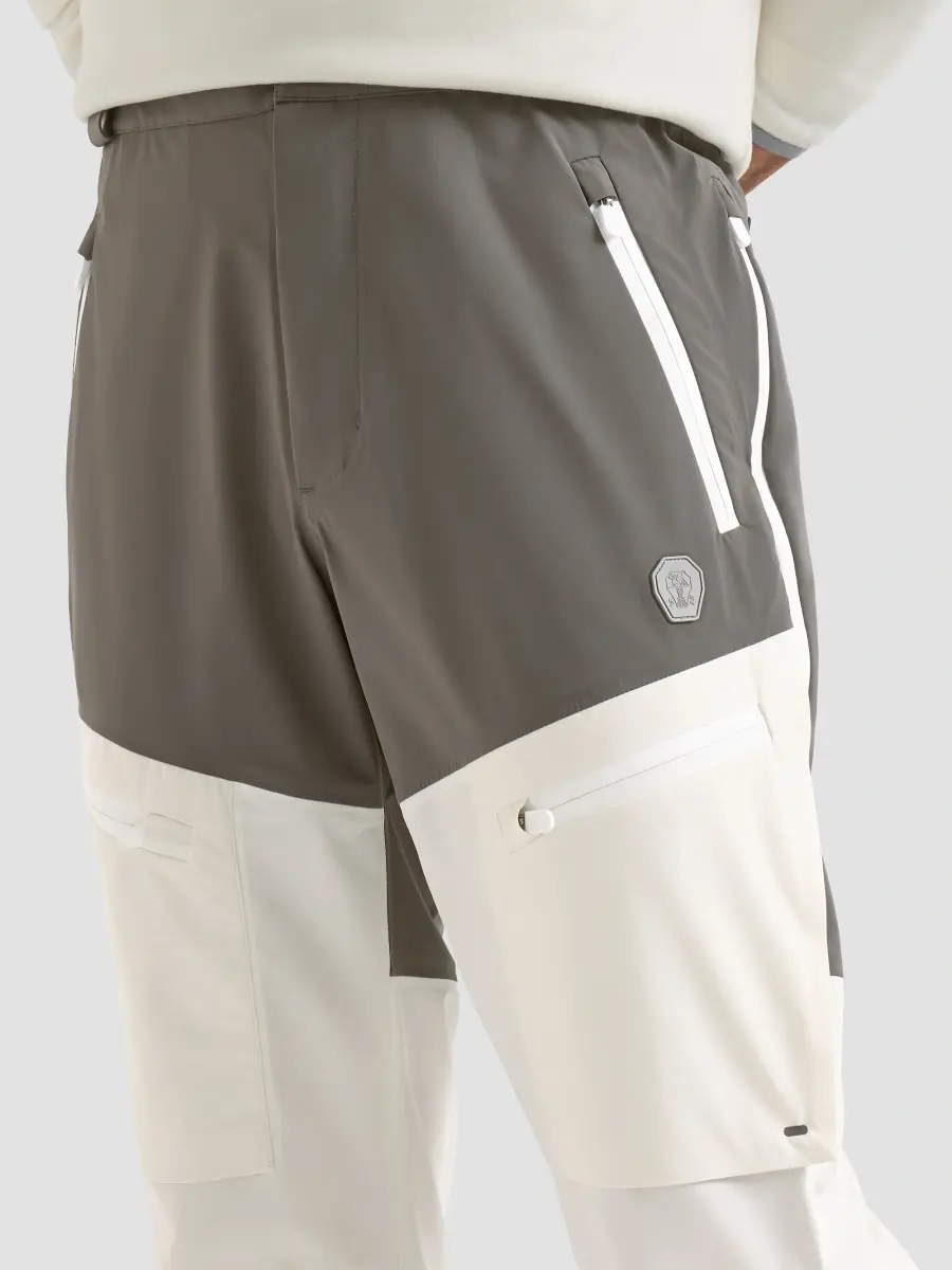 Brunello Cucinelli Men's Mountain Performance Salopettes in Bonded Taffeta - White | Thumbnail 5 Brunello Cucinelli Men's Mountain Performance Salopettes in Bonded Taffeta - White | Thumbnail 5