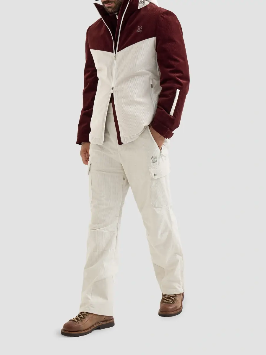 Brunello Cucinelli Men's Techno Cashmere and Cotton Sweatshirt with Half Zip - Burgundy | Thumbnail 2 Brunello Cucinelli Men's Techno Cashmere and Cotton Sweatshirt with Half Zip - Burgundy | Thumbnail 2