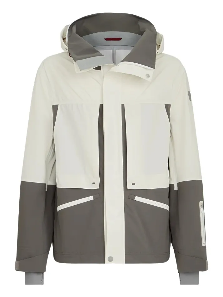 Brunello Cucinelli Men's Mountain Performance Jacket in Bonded Taffeta - Off White
