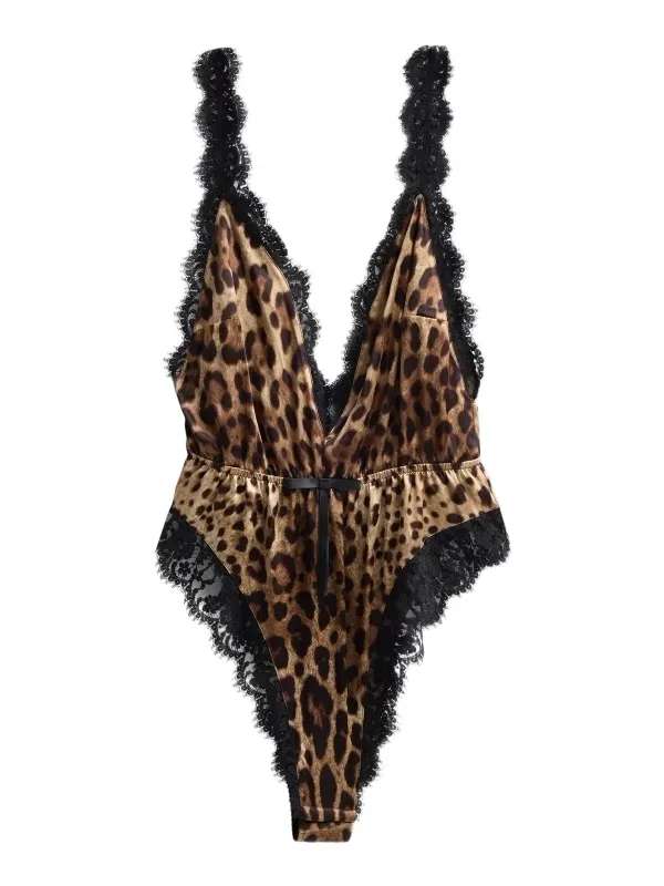 Dolce & Gabbana Women's Street Leopard-Print Bodysuit