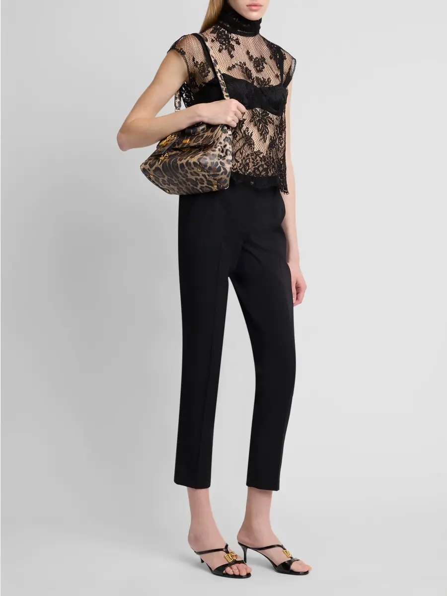 Dolce & Gabbana Women's Sicily Leopard-Print Leather Top Handle Bag | Thumbnail 5