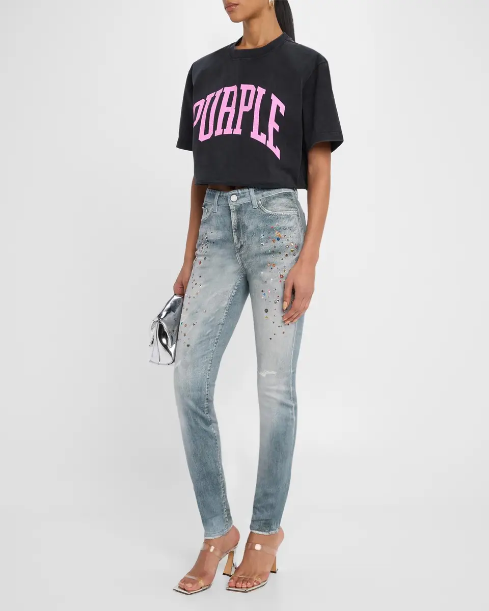 PURPLE Cyanine Jewel-Print Skinny Jeans | Thumbnail 2 PURPLE Cyanine Jewel-Print Skinny Jeans | Thumbnail 2