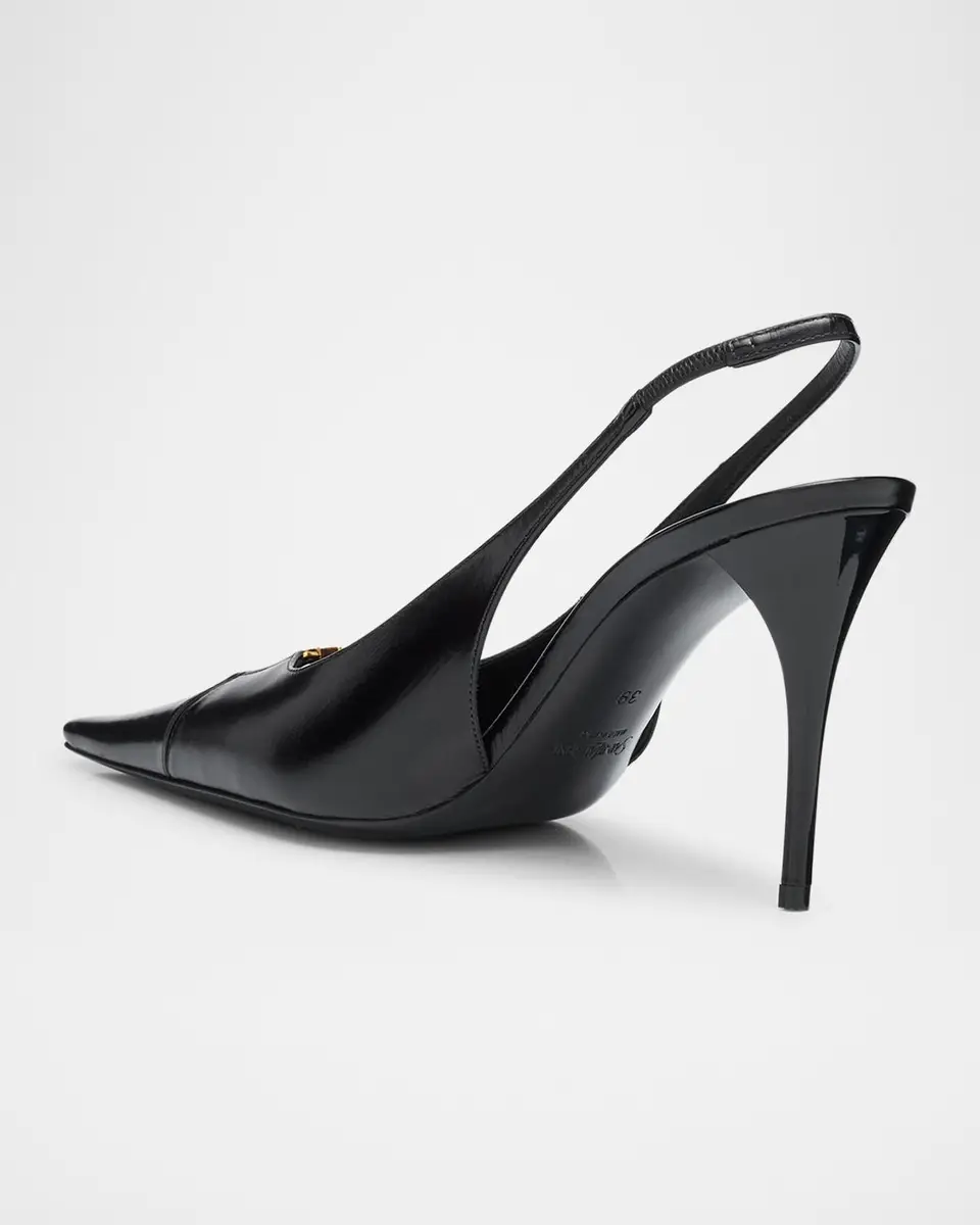 Saint Laurent Babylone Leather YSL Slingback Pumps | Thumbnail 2 Saint Laurent Babylone Leather YSL Slingback Pumps | Thumbnail 2
