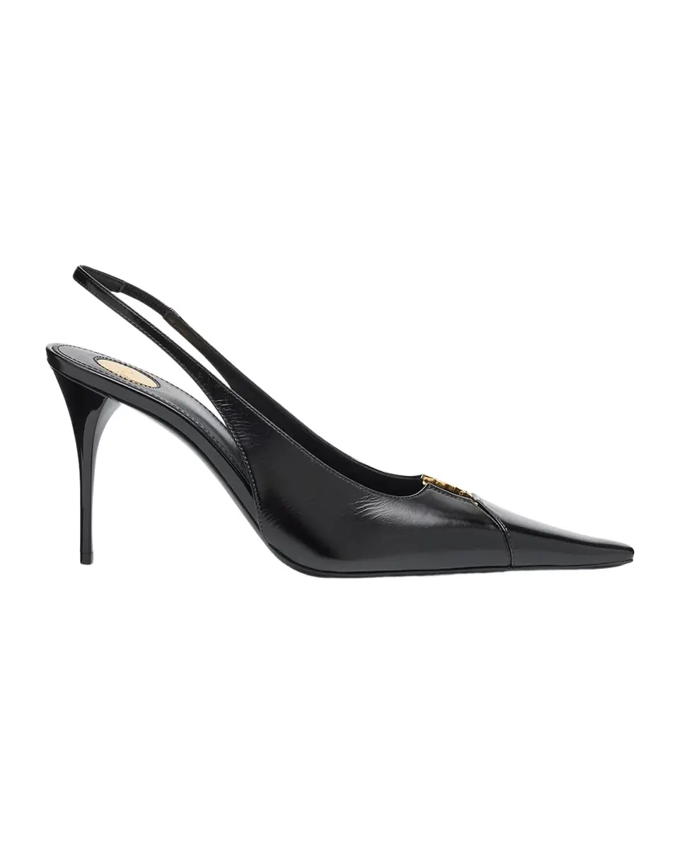 Saint Laurent Babylone Leather YSL Slingback Pumps