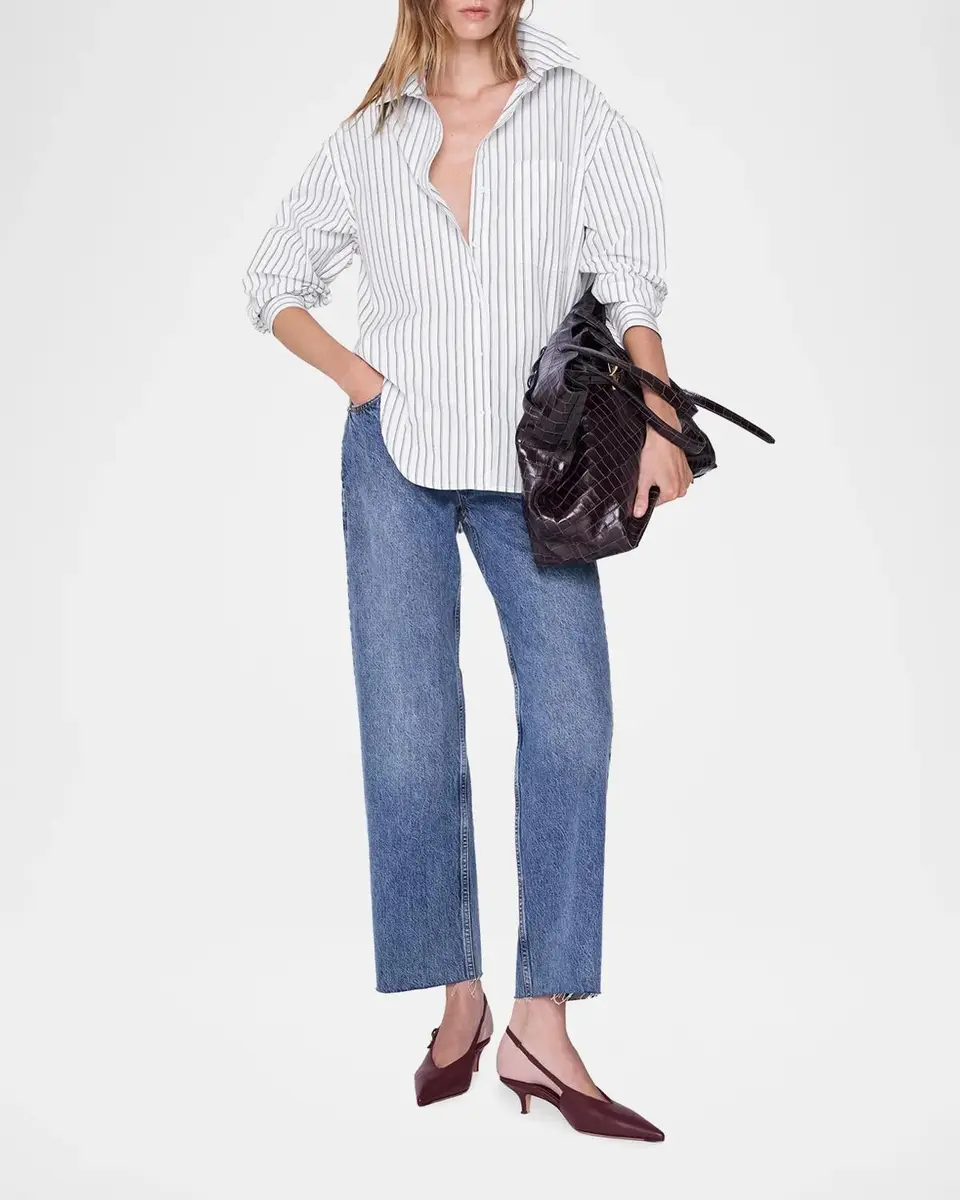 Anine Bing Scott Striped Cotton Shirt | Thumbnail 2 Anine Bing Scott Striped Cotton Shirt | Thumbnail 2