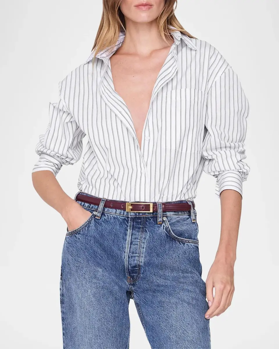 Anine Bing Scott Striped Cotton Shirt | Thumbnail 4 Anine Bing Scott Striped Cotton Shirt | Thumbnail 4