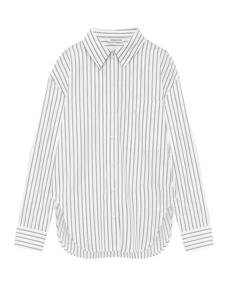 Anine Bing Scott Striped Cotton Shirt