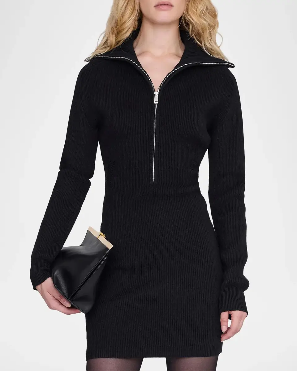 Anine Bing June Rib-Knit Mini Dress | Thumbnail 3 Anine Bing June Rib-Knit Mini Dress | Thumbnail 3