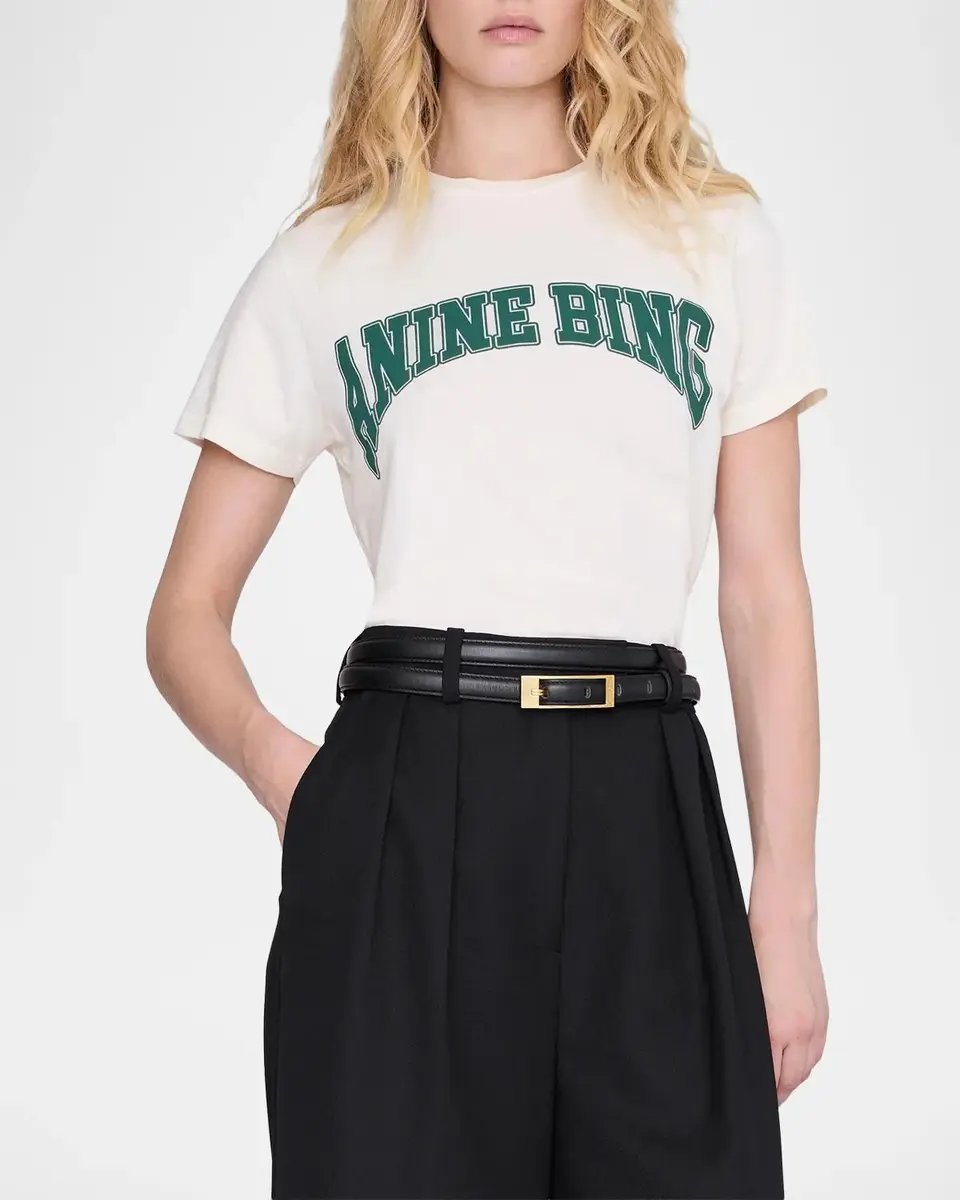 Anine Bing Shelley Cotton Crop T-Shirt | Thumbnail 4 Anine Bing Shelley Cotton Crop T-Shirt | Thumbnail 4