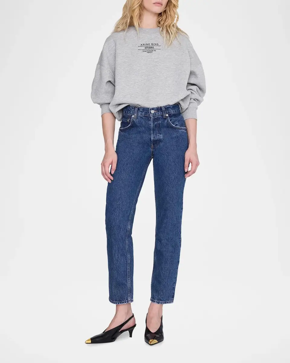 Anine Bing Miles Studio Cotton-Blend Sweatshirt | Thumbnail 2 Anine Bing Miles Studio Cotton-Blend Sweatshirt | Thumbnail 2