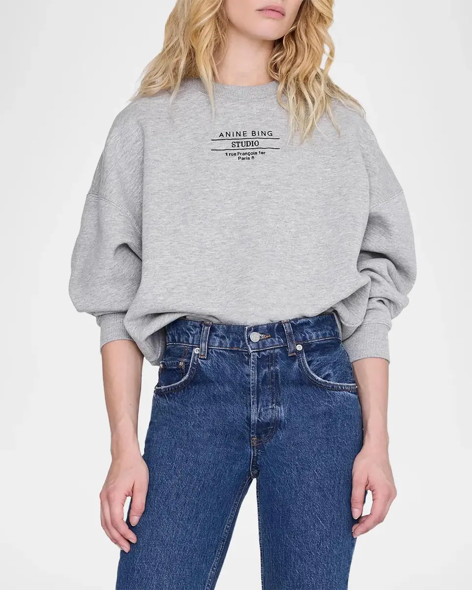 Anine Bing Miles Studio Cotton-Blend Sweatshirt | Thumbnail 5 Anine Bing Miles Studio Cotton-Blend Sweatshirt | Thumbnail 5
