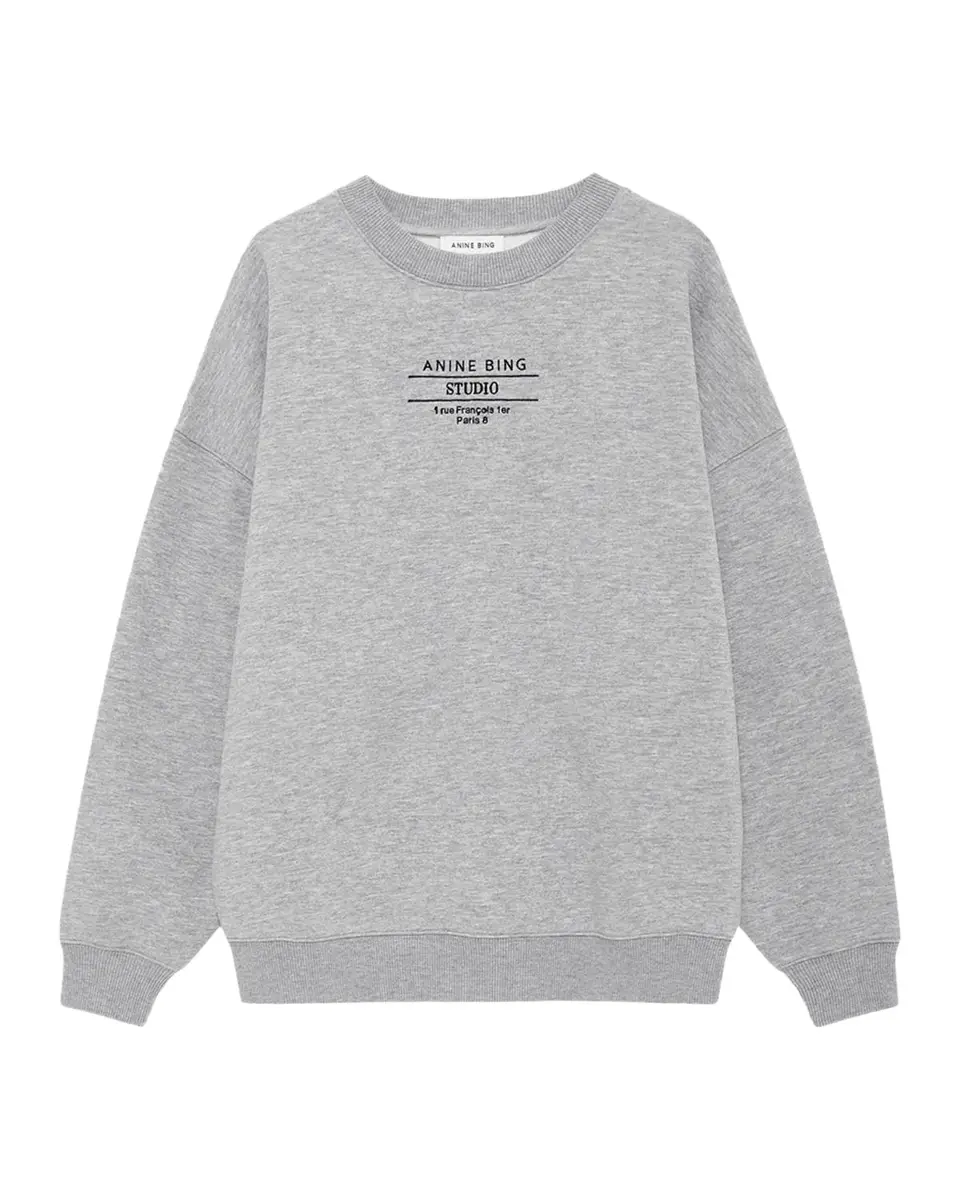 Anine Bing Miles Studio Cotton-Blend Sweatshirt