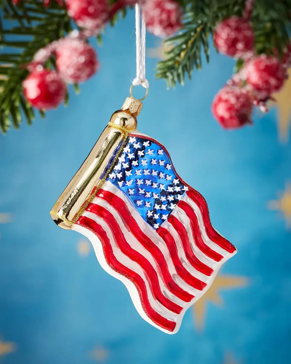 Exclusive US Flag Christmas Ornament