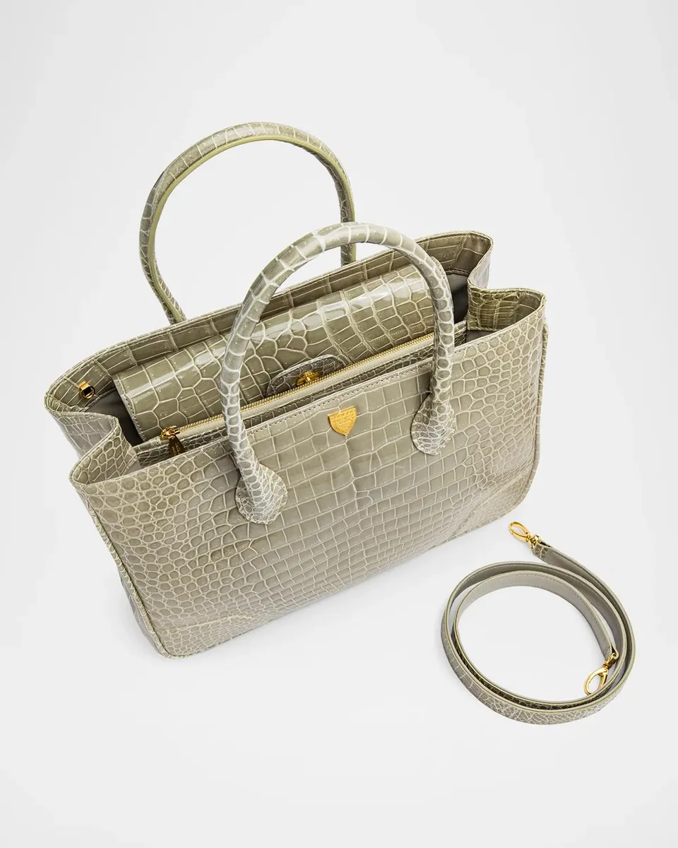 Lana Marks Architectural Alligator Leather Tote Bag | Thumbnail 3