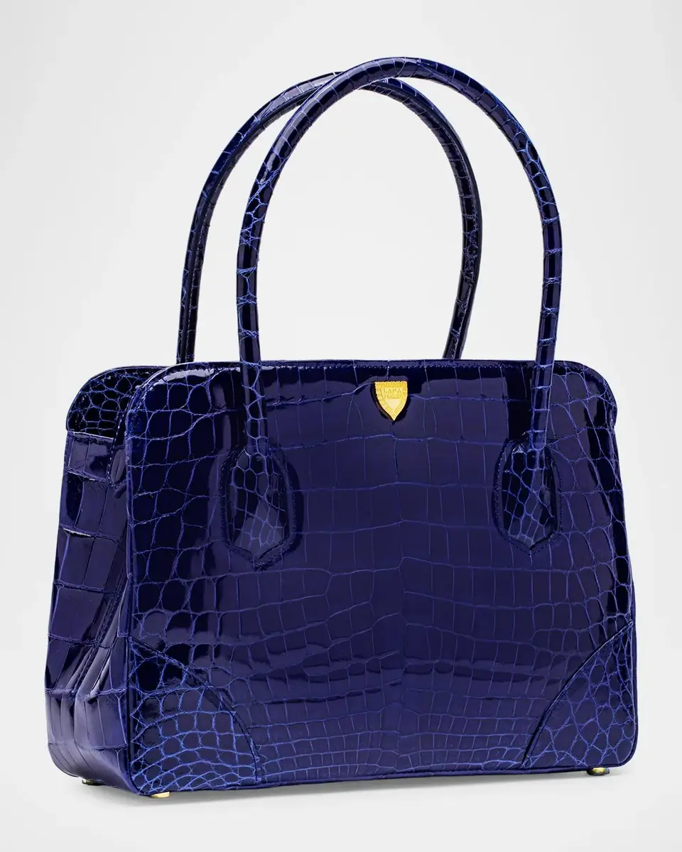 Lana Marks Baby Jet Glossy Alligator Tote Bag | Thumbnail 2